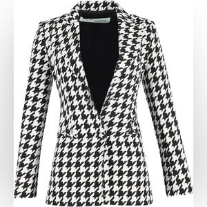 Off White Houndstooth Black & White Checkered Blazer Size S